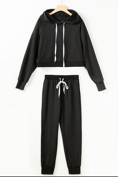 Weekends Only Drawstring Hoodie and Pocket Jogger Set
